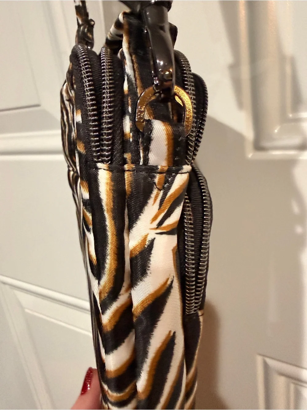 LUG Zebra-Print Crossbody Bag - Black & Cream
